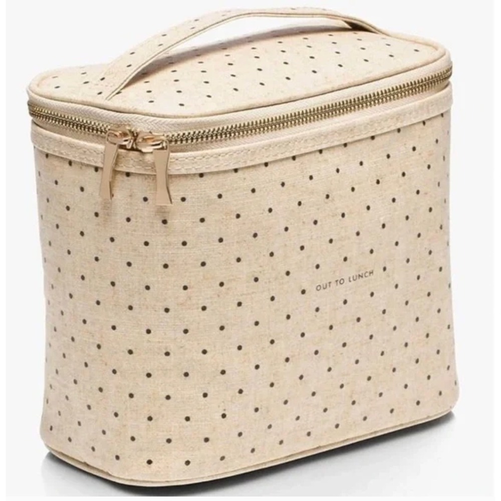 Kate Spade Lunch Bag Out to Lunch Polka Dot Lunchbox Cosmetic Bag Insulated Chic - Picture 5 of 9